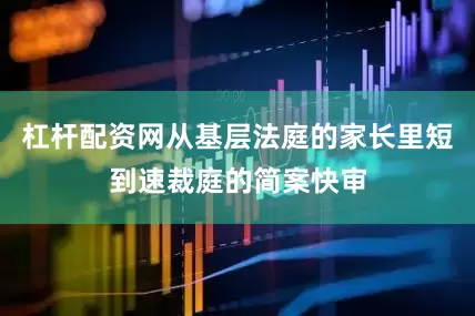 杠杆配资网从基层法庭的家长里短到速裁庭的简案快审