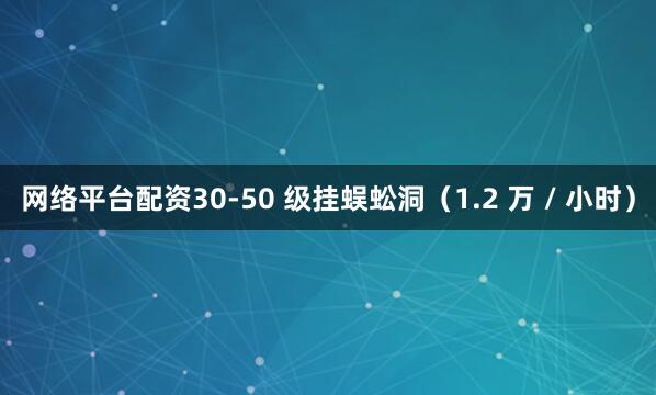 网络平台配资30-50 级挂蜈蚣洞（1.2 万 / 小时）